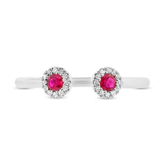 0.07ct Diamond & 0.20ct Ruby 14k White Gold Lady's Ring