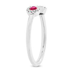 0.07ct Diamond & 0.20ct Ruby 14k White Gold Lady's Ring