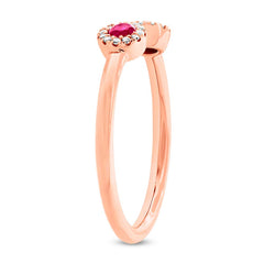 0.07ct Diamond & 0.20ct Ruby 14k Rose Gold Lady's Ring