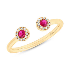 0.07ct Diamond & 0.20ct Ruby 14k Yellow Gold Lady's Ring