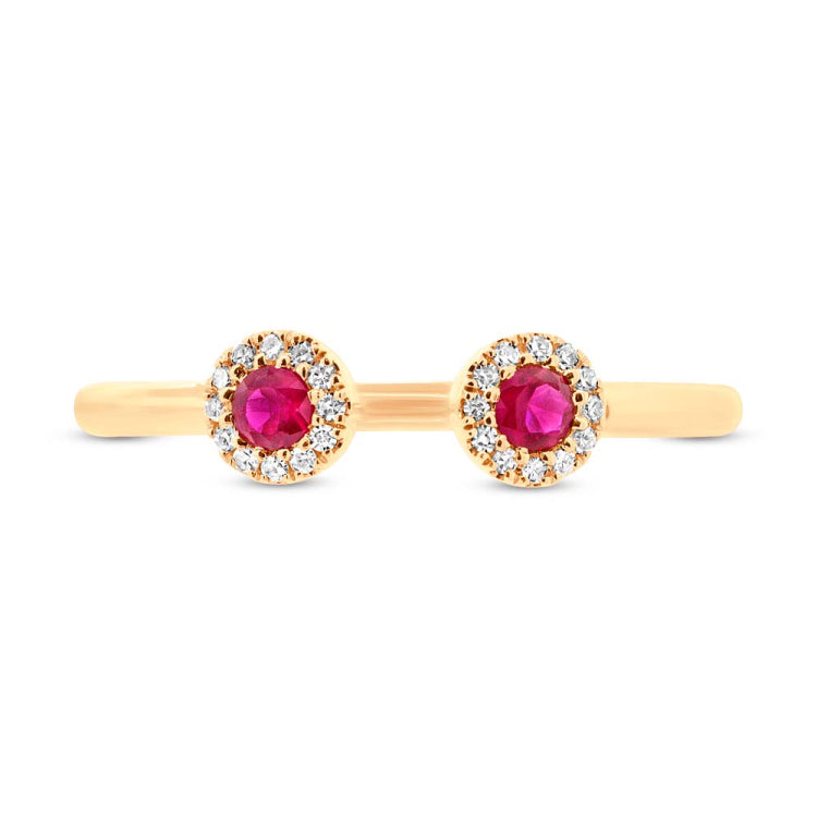 0.07ct Diamond & 0.20ct Ruby 14k Yellow Gold Lady's Ring