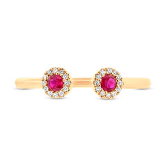 0.07ct Diamond & 0.20ct Ruby 14k Yellow Gold Lady's Ring