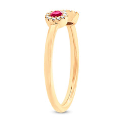 0.07ct Diamond & 0.20ct Ruby 14k Yellow Gold Lady's Ring
