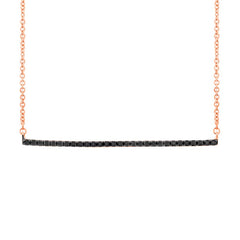 0.08ct 14k Rose Gold Black Diamond Bar Pendant