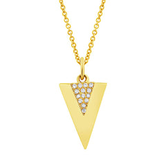 0.03ct 14k Yellow Gold Diamond Triangle Pendant