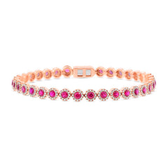 1.28ct Diamond & 3.65ct Ruby 14k Rose Gold Bracelet
