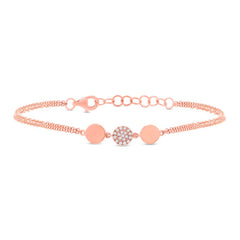 0.05ct 14k Rose Gold Diamond Pave Circle Bracelet