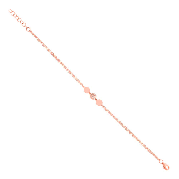 0.05ct 14k Rose Gold Diamond Pave Circle Bracelet