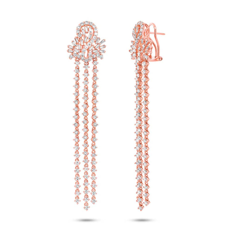 5.11ct 18k Rose Gold Diamond Chandelier Earring