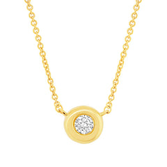 0.05ct 14k Yellow Gold Diamond Bezel Pendant