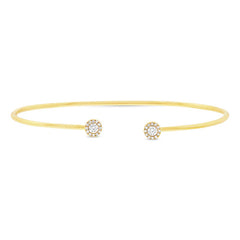 0.23ct 14k Yellow Gold Diamond Bangle