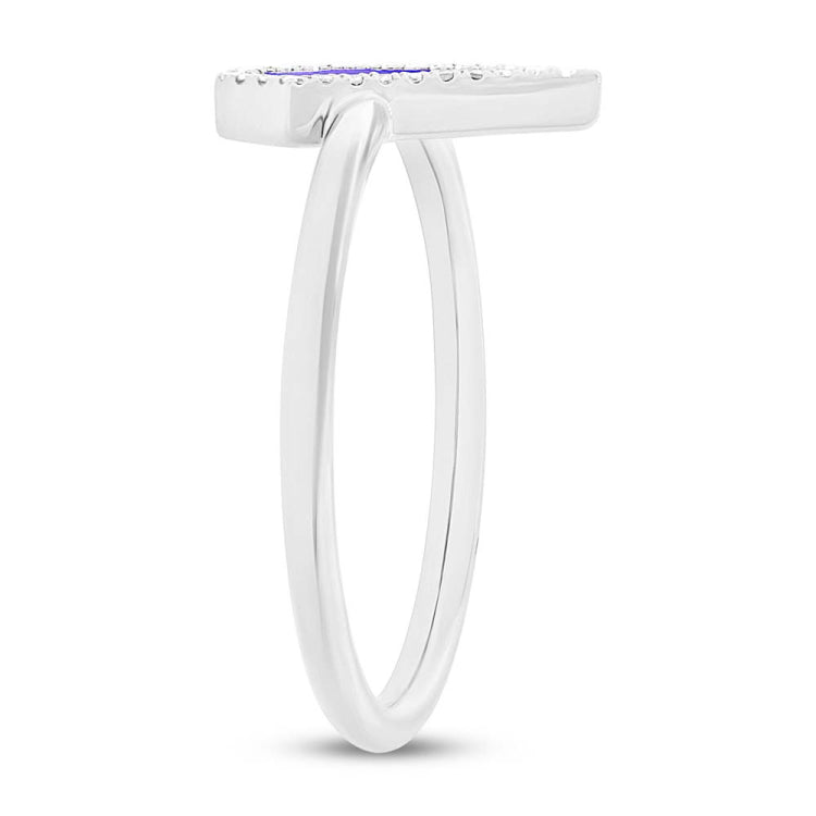 0.06ct Diamond & 0.32ct Lapis 14k White Gold Lady's Ring