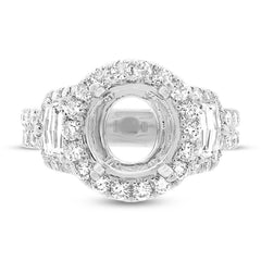 2.10ct 18k White Gold Diamond Semi-mount Ring for 3.00ct Center
