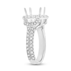 2.10ct 18k White Gold Diamond Semi-mount Ring for 3.00ct Center