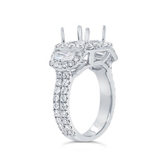 2.30ct 18k White Gold Diamond Semi-mount Ring for 3.50ct Center