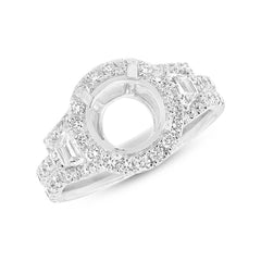 1.65ct 18k White Gold Diamond Semi-mount Ring for 2.00ct Center