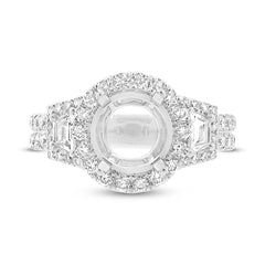 1.65ct 18k White Gold Diamond Semi-mount Ring for 2.00ct Center