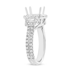 1.65ct 18k White Gold Diamond Semi-mount Ring for 2.00ct Center