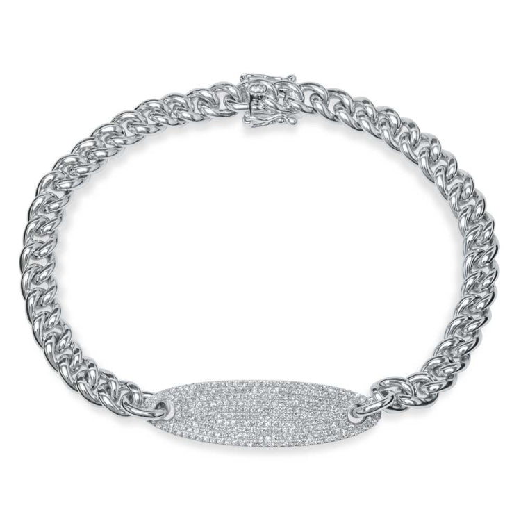 0.56ct 14k White Gold Diamond Pave Chain Bracelet