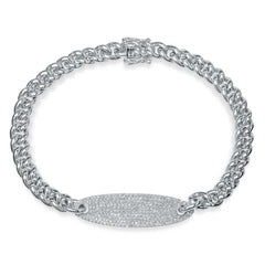 0.56ct 14k White Gold Diamond Pave Chain Bracelet