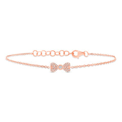 0.11ct 14k Rose Gold Diamond Bow Bracelet