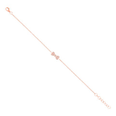 0.11ct 14k Rose Gold Diamond Bow Bracelet