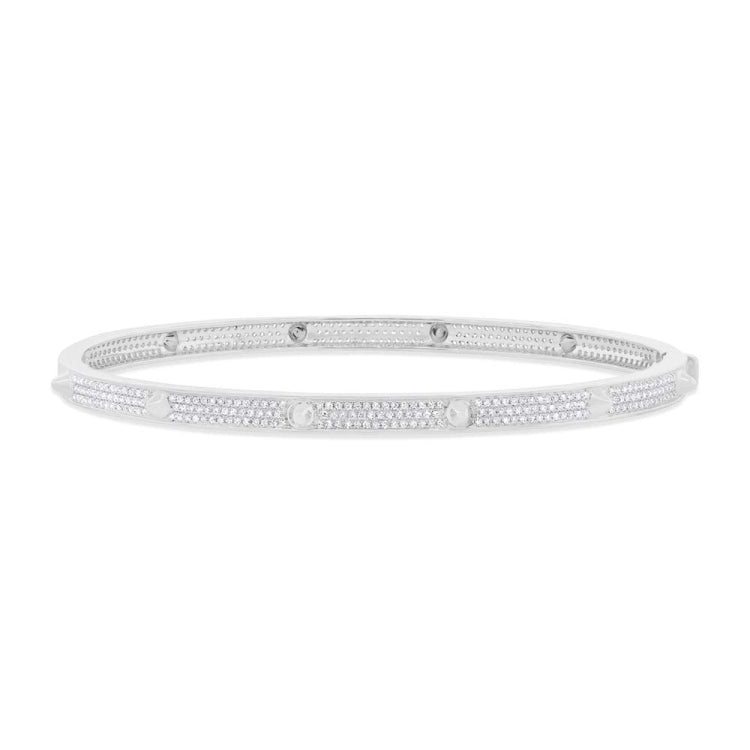 0.83ct 14k White Gold Diamond Pave Bangle