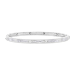 0.83ct 14k White Gold Diamond Pave Bangle