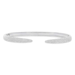 0.89ct 14k White Gold Diamond Pave Bangle
