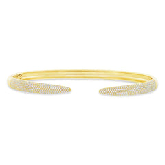 0.89ct 14k Yellow Gold Diamond Pave Bangle