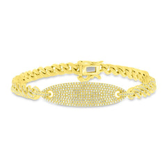 1.56ct 14k Yellow Gold Diamond Pave Chain Bracelet