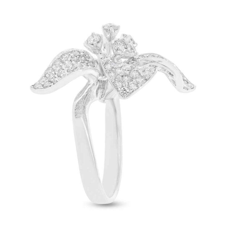 4.19ct 18k White Gold Diamond Flower Lady's Ring