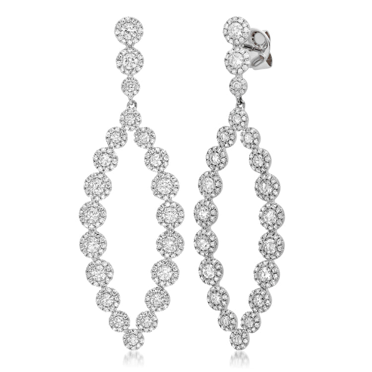 2.95ct 14k White Gold Diamond Earring