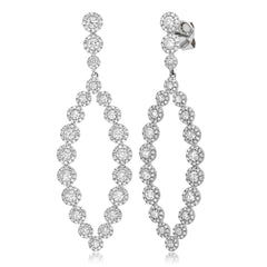 2.95ct 14k White Gold Diamond Earring