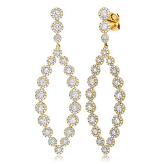 2.95ct 14k Yellow Gold Diamond Earring