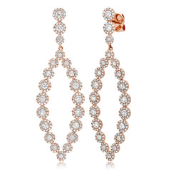 2.95ct 14k Rose Gold Diamond Earring