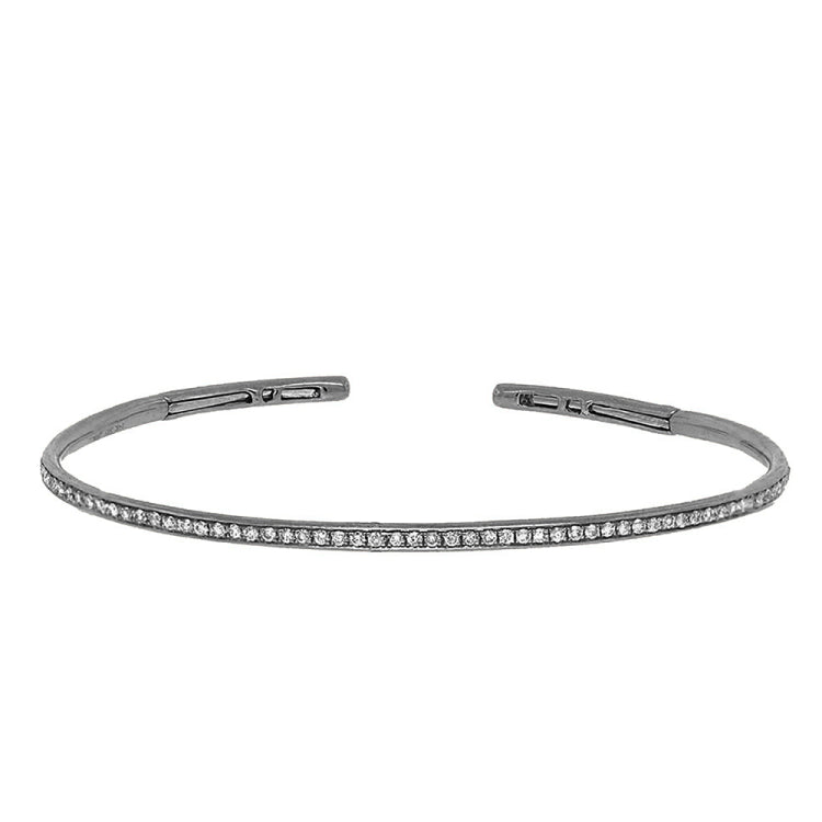 0.50ct 14k Black Rhodium Gold Diamond Bangle