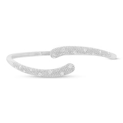 2.10ct 14k White Gold Diamond Bangle