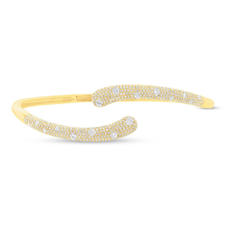 2.10ct 14k Yellow Gold Diamond Bangle