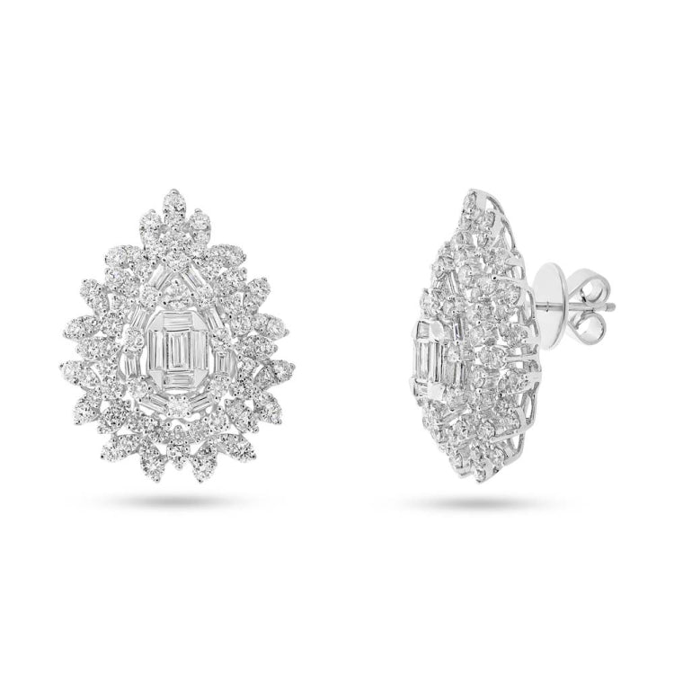 4.09ct 18k White Gold Diamond Earring