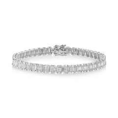 4.00ct 18k White Gold Diamond Baguette Bracelet