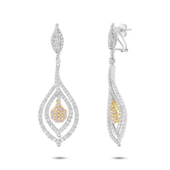 18.15ct Diamond & 7.65ct Light Pink Diamond 18k Two-tone Rose Gold Earring