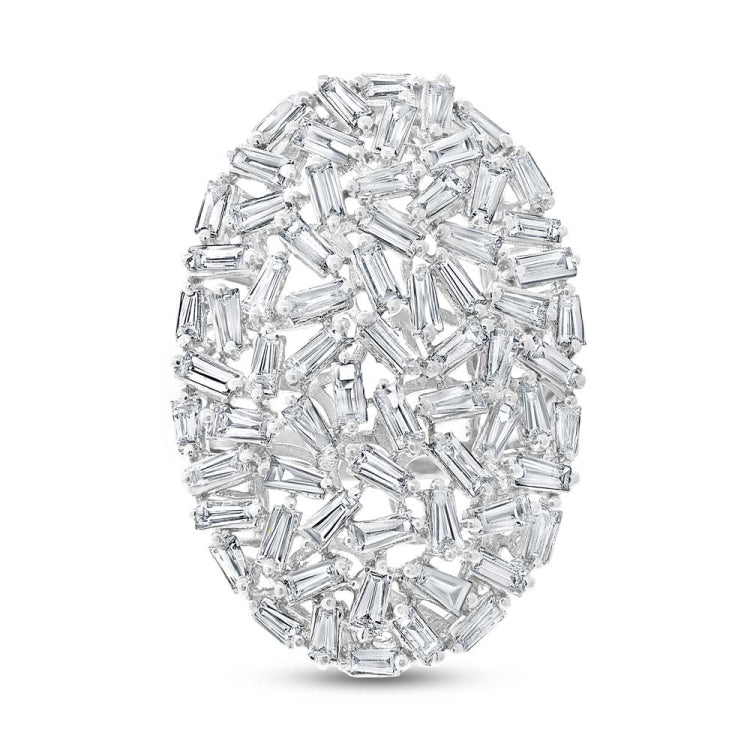 2.97ct 14k White Gold Diamond Baguette Lady's Ring