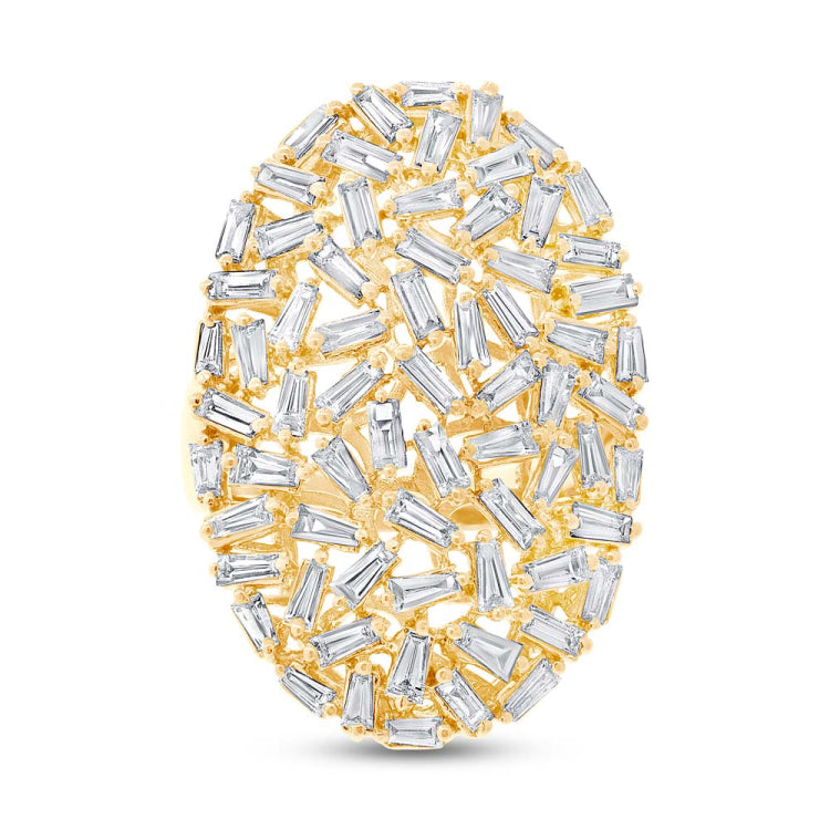 2.97ct 14k Yellow Gold Diamond Baguette Lady's Ring