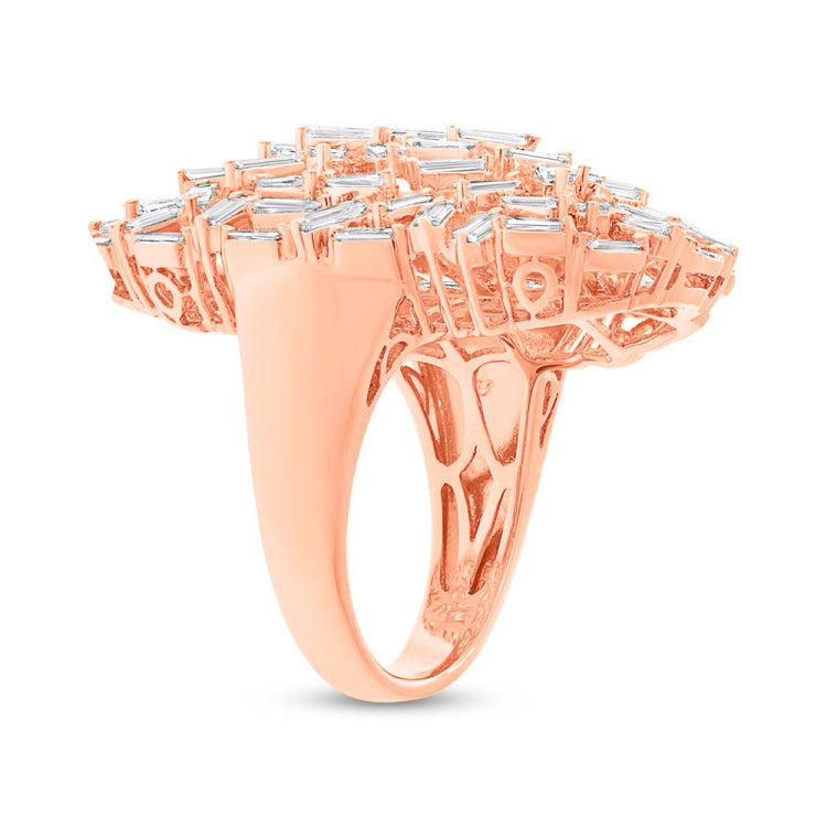 2.97ct 14k Rose Gold Diamond Baguette Lady's Ring
