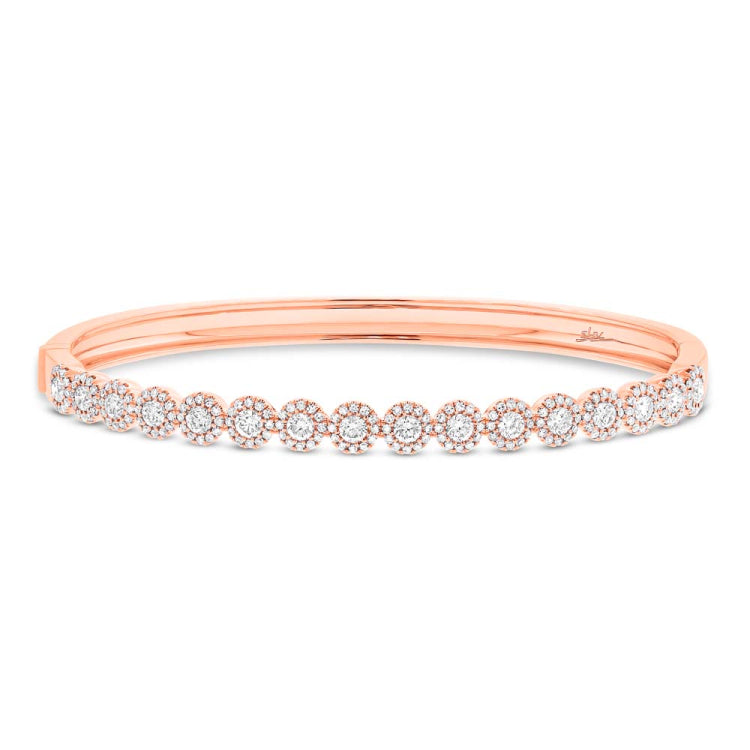 1.65ct 14k Rose Gold Diamond Bangle