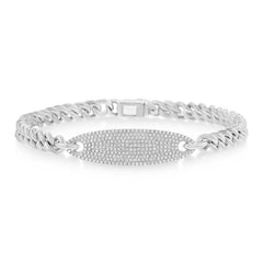 0.56ct 14k White Gold Diamond Pave Chain Bracelet