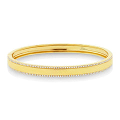0.47ct 14k Yellow Gold Diamond ID Bangle