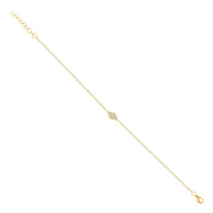 0.06ct 14k Yellow Gold Diamond Pave Diamond Bracelet