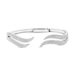 1.59ct 14k White Gold Diamond Pave Bangle